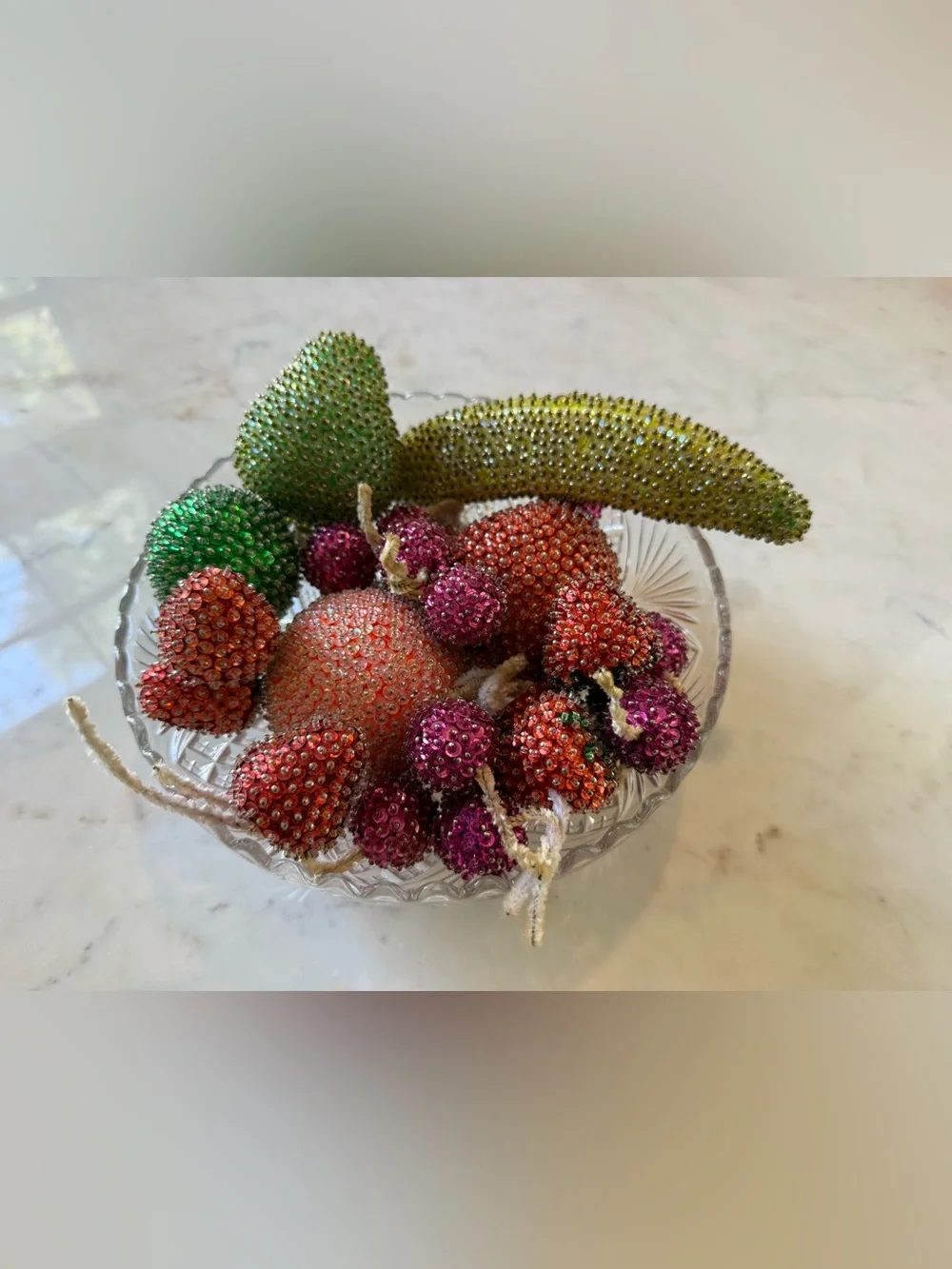 Vintage sequined fruit lot